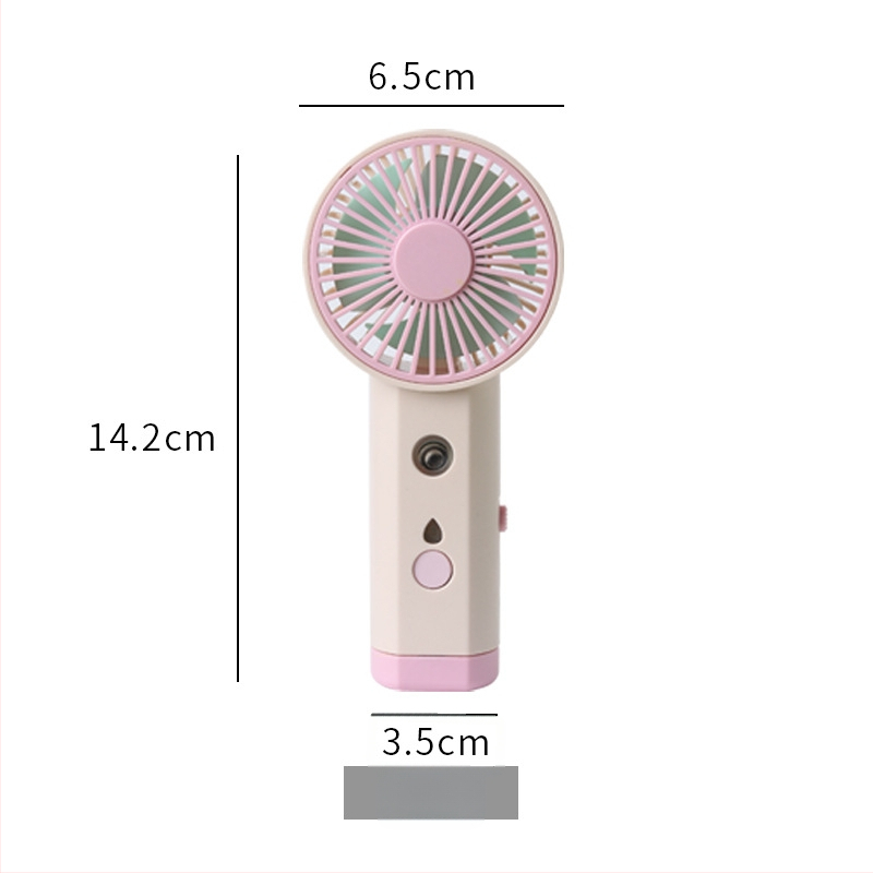 Prenosný USB zvlhčovač s rozprašovaním a malým ventilátorom – plast, Xiaojiao Shi značka, licencovaná súkromná značka, prispôsobenie spracovania, prenosný štýl, viacúčelový a tichý