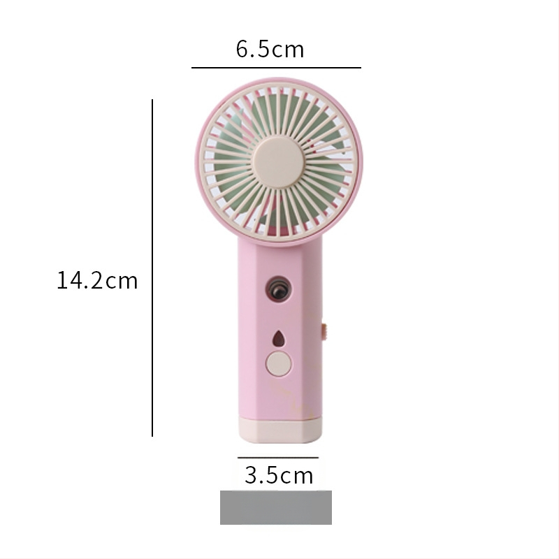 Prenosný USB zvlhčovač s rozprašovaním a malým ventilátorom – plast, Xiaojiao Shi značka, licencovaná súkromná značka, prispôsobenie spracovania, prenosný štýl, viacúčelový a tichý