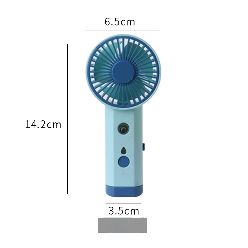 Prenosný USB zvlhčovač s rozprašovaním a malým ventilátorom – plast, Xiaojiao Shi značka, licencovaná súkromná značka, prispôsobenie spracovania, prenosný štýl, viacúčelový a tichý