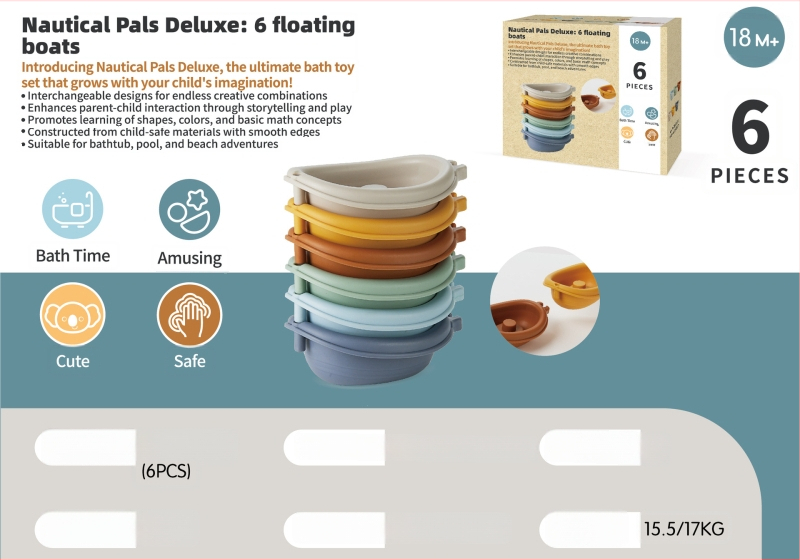 Vodne hračky pre bábätká a batoľatá – skladacie plávajúce člny s zvieratkami na prsty (Materiál: plast; Funkcia: skladanie lodí; Kategória: vodné hračky; Vek: 0–3 rokov)