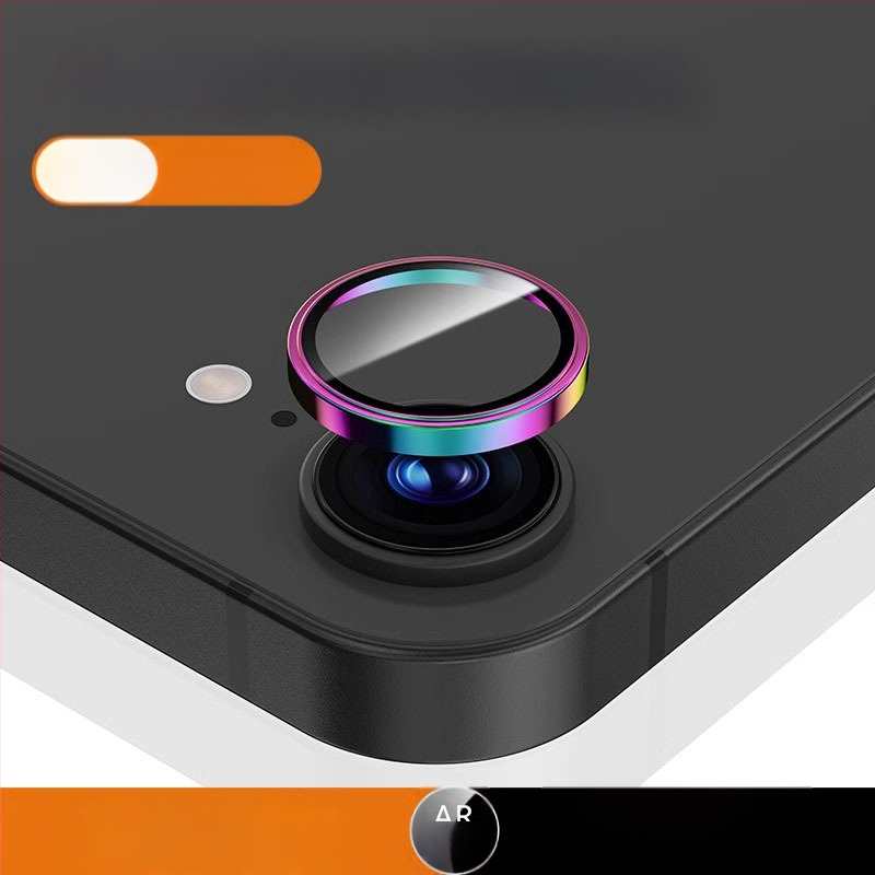 Film na ochranu objektívu fotoaparátu pre iPhone 16e – tvrdené sklo, rám s plnou ochranou, HD jasnosť, ochrana proti pádom