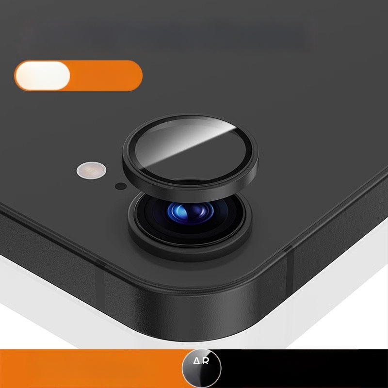 Film na ochranu objektívu fotoaparátu pre iPhone 16e – tvrdené sklo, rám s plnou ochranou, HD jasnosť, ochrana proti pádom