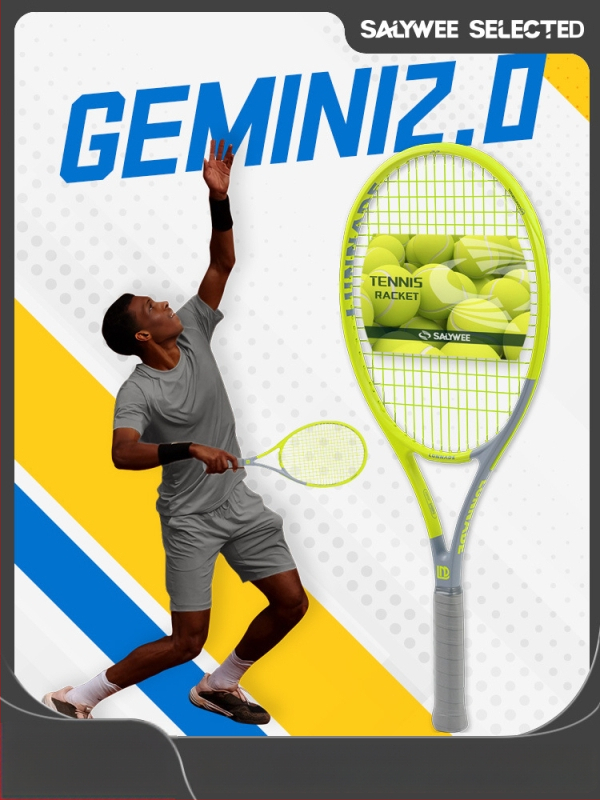 Tenisová raketa s rámom z vlákna zo skla, priama konštrukcia, úchyt G2, vhodná pre začiatočníkov a stredne pokročilých