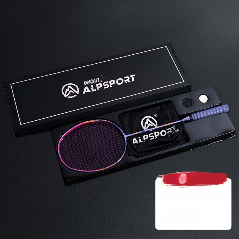 ALPSPORT bedmintonová raketa s rámom z karbónových vlákien, hmotnosť 80–84 g, dĺžka 68 cm, typ rakety: priamy úder, spracovanie a prispôsobenie k dispozícii