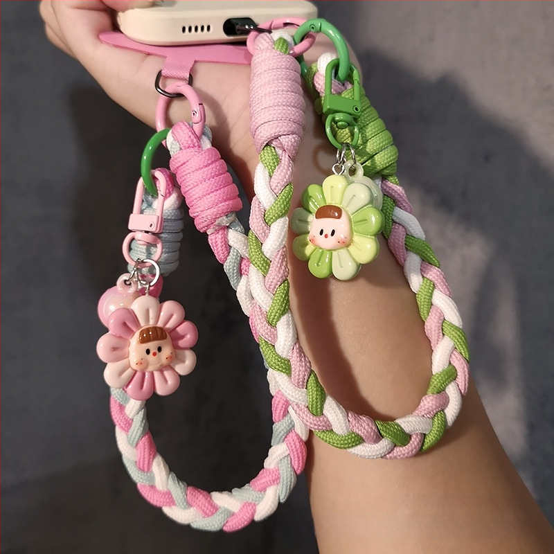 Trojramenný pletený náramok na zápästie pre telefón, ručne vyrobený, dámsky štýl, viacúčelový