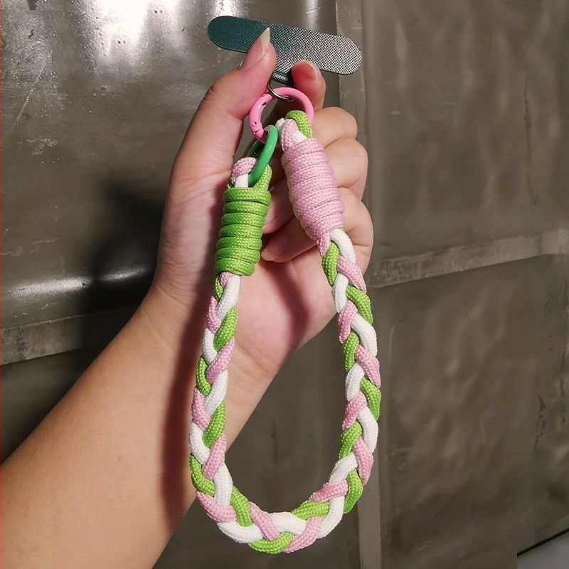 Trojramenný pletený náramok na zápästie pre telefón, ručne vyrobený, dámsky štýl, viacúčelový