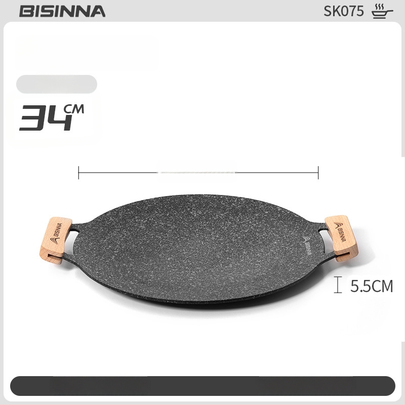 Lauko kasetės viryklės grilio keptuvė – nešiojama, neprilipstant, iš geležies; Prekės ženklas: Bswolf (kempingui)