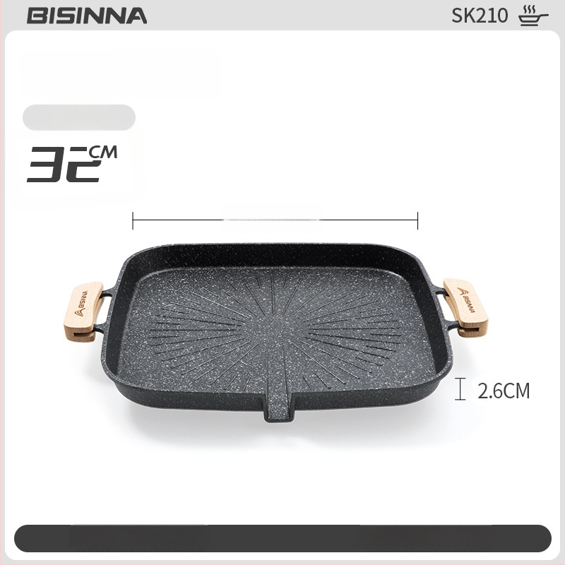 Lauko kasetės viryklės grilio keptuvė – nešiojama, neprilipstant, iš geležies; Prekės ženklas: Bswolf (kempingui)