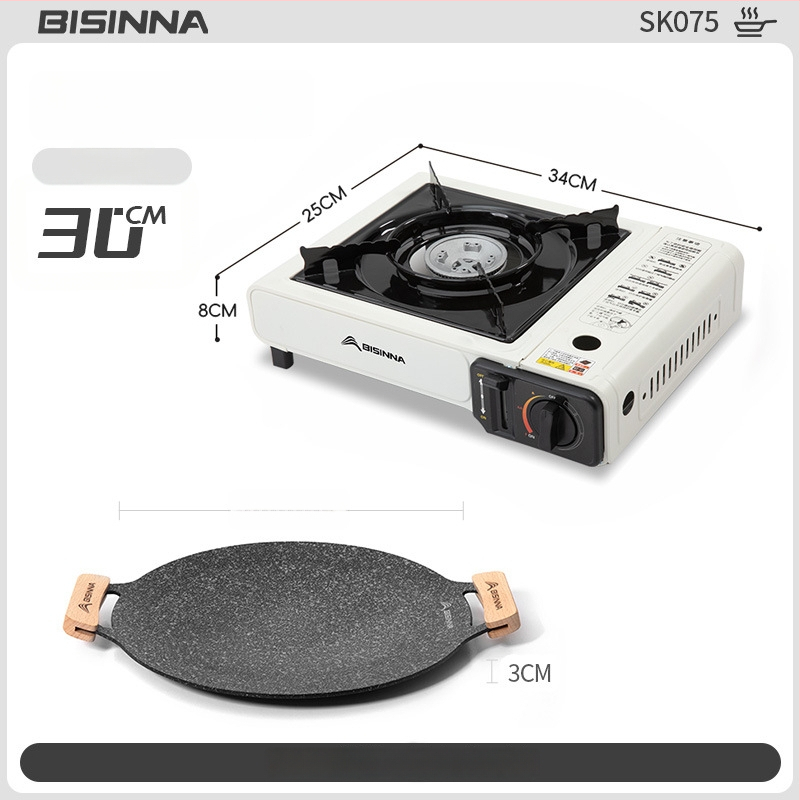 Lauko kasetės viryklės grilio keptuvė – nešiojama, neprilipstant, iš geležies; Prekės ženklas: Bswolf (kempingui)