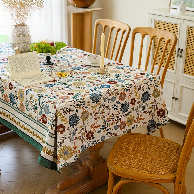 Laudlina pastoralse tikandiga, polüester, ristkülikukujuline, mitte libisev ja kulumiskindel