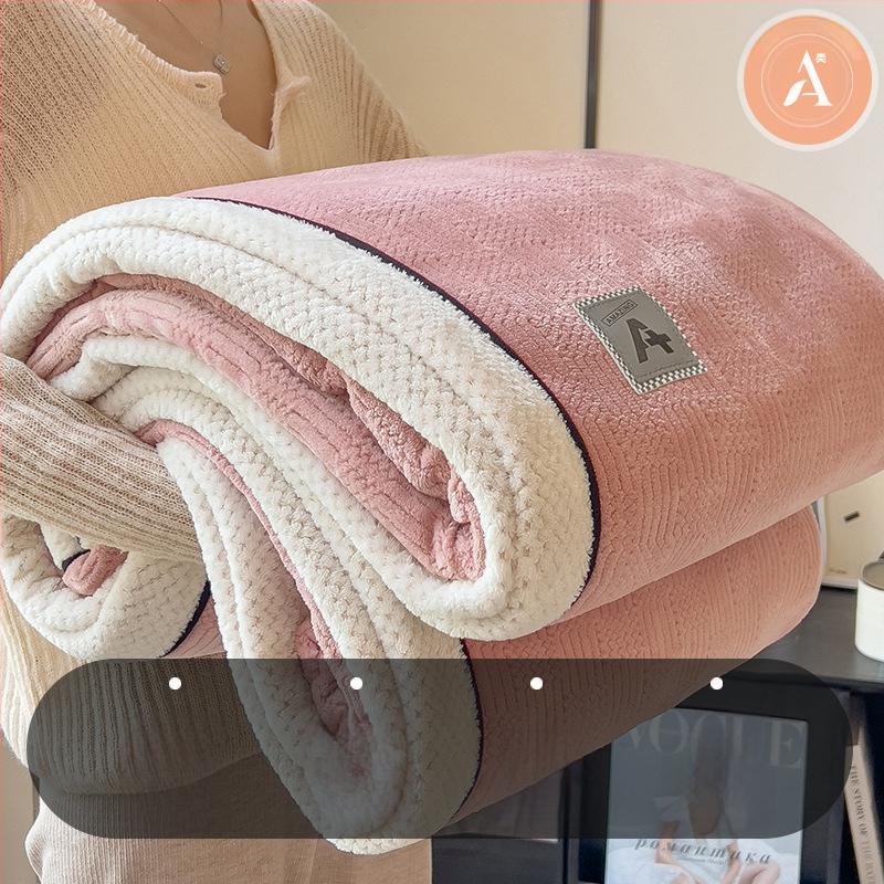 Pletená deka - jednofarebný vzor, flanelová deka, polyesterová vlákna, hmotnosť nad 5000 g, na jeseň a zimu