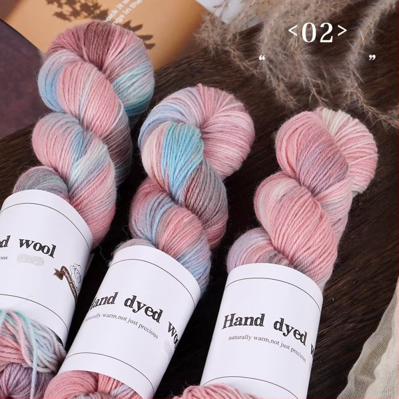 Zmiešaná vlnená priadza na pletenie, ručne farbená, značka Xinyu, číslo výrobku Hand-dyed Wool Yarn