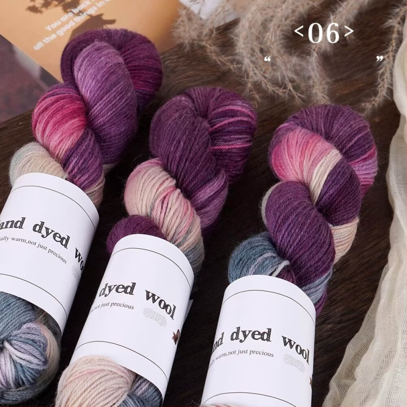 Zmiešaná vlnená priadza na pletenie, ručne farbená, značka Xinyu, číslo výrobku Hand-dyed Wool Yarn