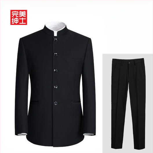 Pánsky Zhongshan oblek, Čínsky štýl, Corduroy látka s Rabbit Hair, Zima 2024, Wrinkle-Free