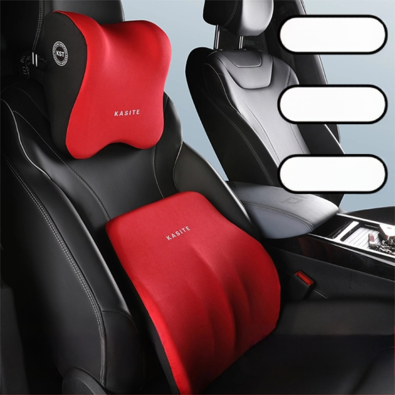 Opora hlavy a bedra do auta s pamäťovou penou, syntetické vlákno, univerzálne uchytenie, možnosť prispôsobenia, tlač loga