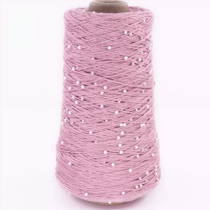 Priadza z bavlny a viskózy na pletenie — kuželová priadza, ring spinning, RS002 (Značka Ruishi; Alias Pearl Mercerized Cotton Thread)