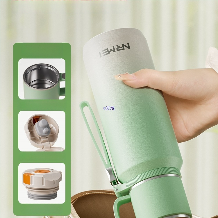 Izolovaný pohár Xiangquan — vnútro z 316 nerezovej ocele, vonkajší plášť z 201 nerezovej ocele, prenosný dizajn, izolácia 0–6 hodín