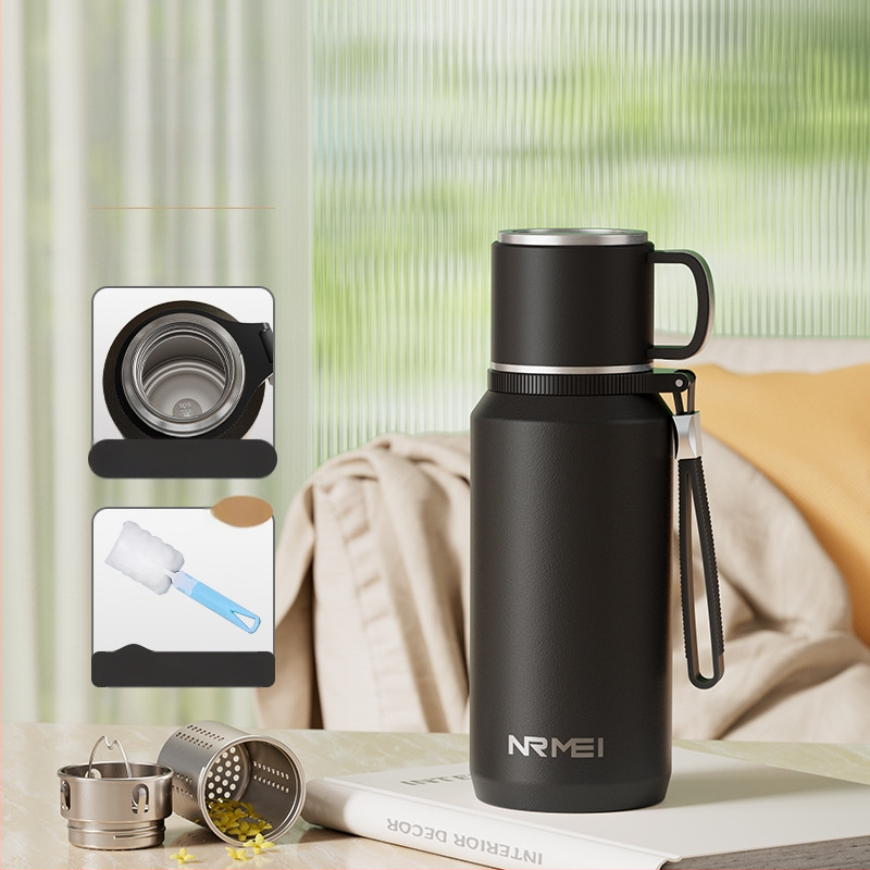 Izolovaný pohár Xiangquan — vnútro z 316 nerezovej ocele, vonkajší plášť z 201 nerezovej ocele, prenosný dizajn, izolácia 0–6 hodín