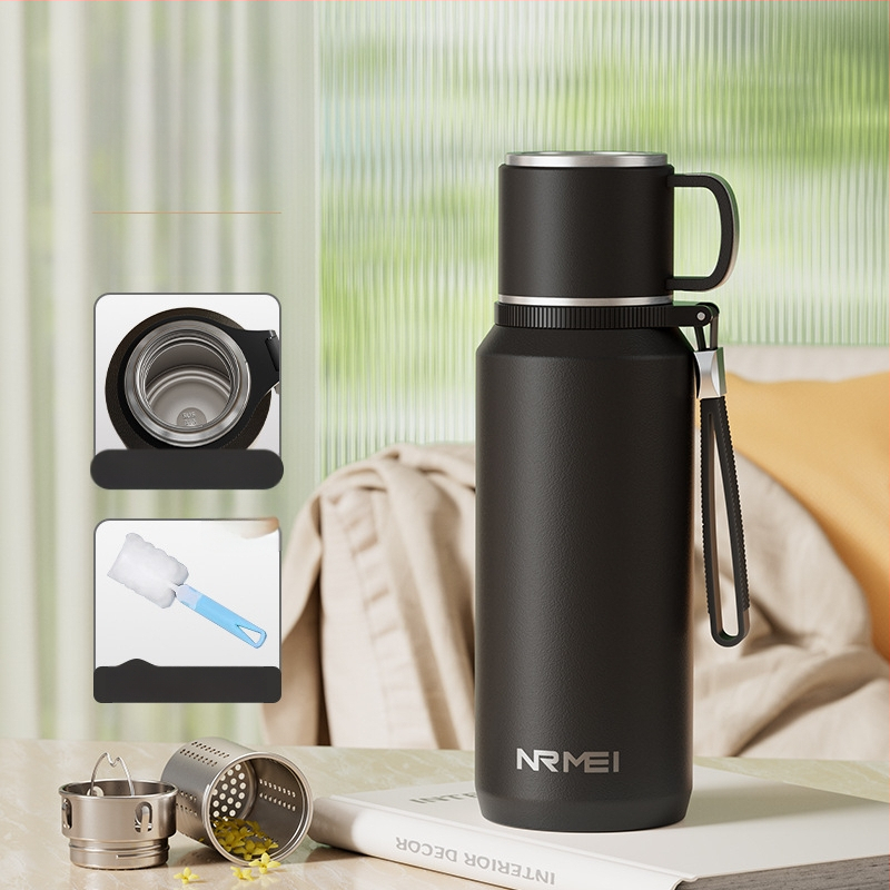 Izolovaný pohár Xiangquan — vnútro z 316 nerezovej ocele, vonkajší plášť z 201 nerezovej ocele, prenosný dizajn, izolácia 0–6 hodín