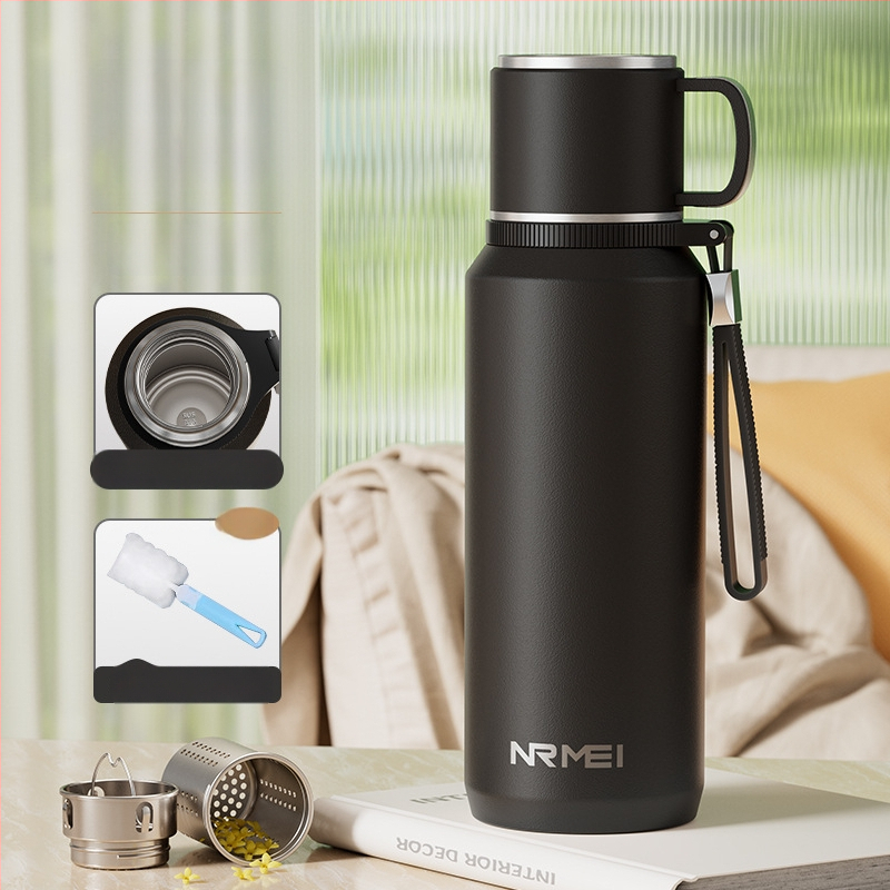 Izolovaný pohár Xiangquan — vnútro z 316 nerezovej ocele, vonkajší plášť z 201 nerezovej ocele, prenosný dizajn, izolácia 0–6 hodín