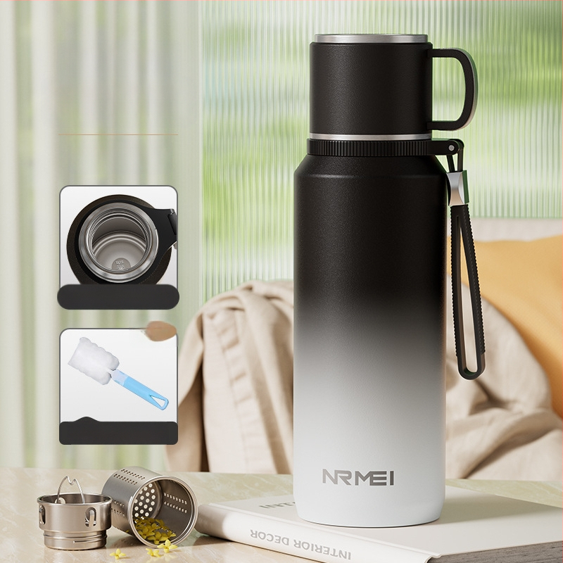 Izolovaný pohár Xiangquan — vnútro z 316 nerezovej ocele, vonkajší plášť z 201 nerezovej ocele, prenosný dizajn, izolácia 0–6 hodín