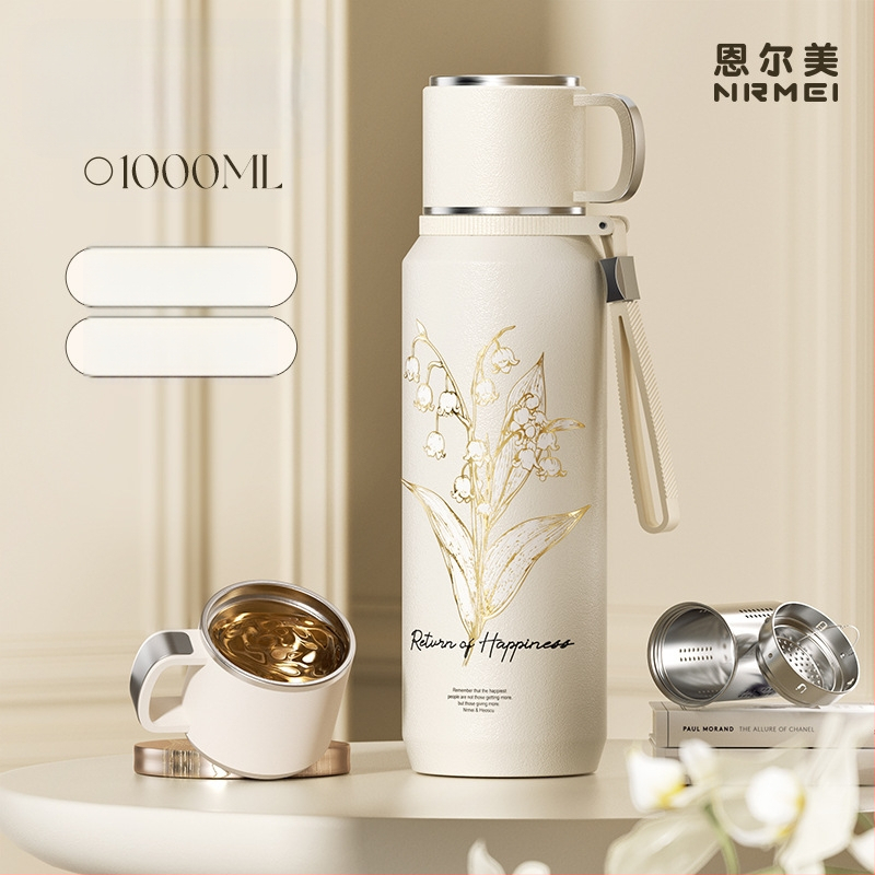 Izolovaný pohár Xiangquan — vnútro z 316 nerezovej ocele, vonkajší plášť z 201 nerezovej ocele, prenosný dizajn, izolácia 0–6 hodín