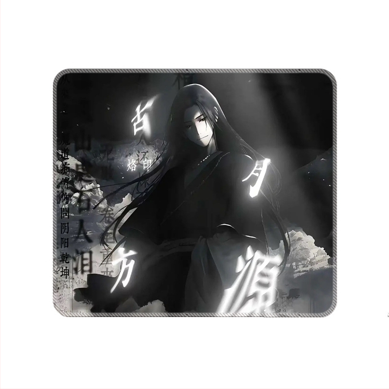 wkUK spēļu peli paliktnis, melnbalts anime dizains, neslīd, dabīgā gumija, vienpusējs, karstā pārneses drukāšana, pielāgojams pēc attēla vai parauga