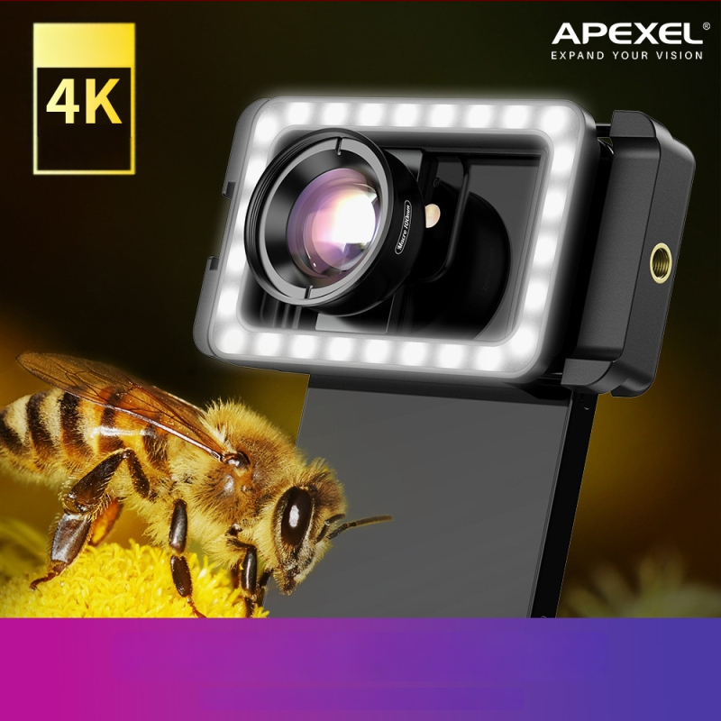 APEXEL 100 mm mobilný makro objektív na fotografovanie šperkov, vonkajší širokouhlý objektív, univerzálna kompatibilita so smartfónmi, model CM-HB100CPL