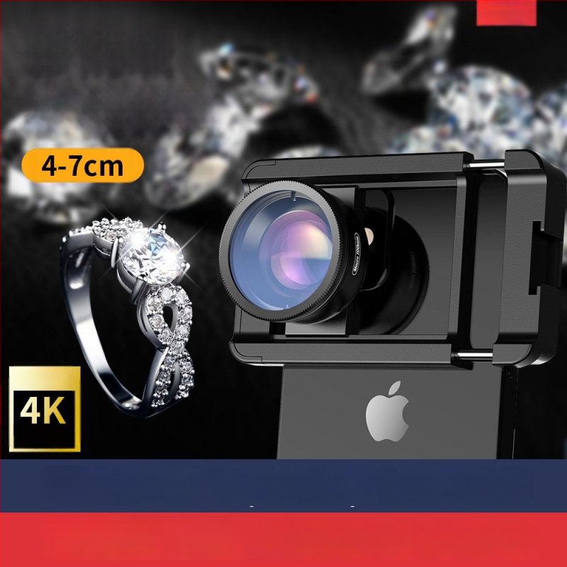 APEXEL 100 mm mobilný makro objektív na fotografovanie šperkov, vonkajší širokouhlý objektív, univerzálna kompatibilita so smartfónmi, model CM-HB100CPL
