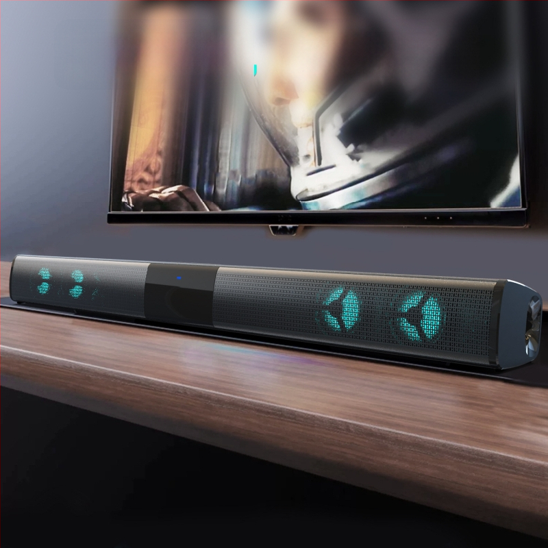 Bluetooth soundbar s RGB podsvietením pre TV/PC – 4 reproduktory, 20W, Bluetooth 5.0, 20Hz-20kHz, SNR ≥95dB