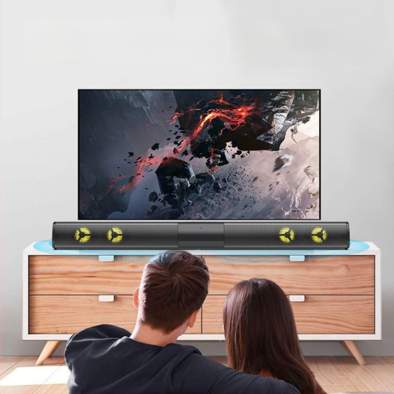 Bluetooth soundbar s RGB podsvietením pre TV/PC – 4 reproduktory, 20W, Bluetooth 5.0, 20Hz-20kHz, SNR ≥95dB