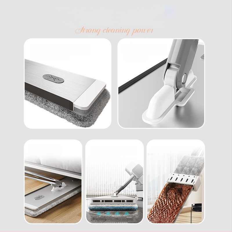 Ploché mop pre domáce použitie s ultrajemnou vlákninou, nerezová rukoväť, dvojité pohony, 90–100% dehydratácia