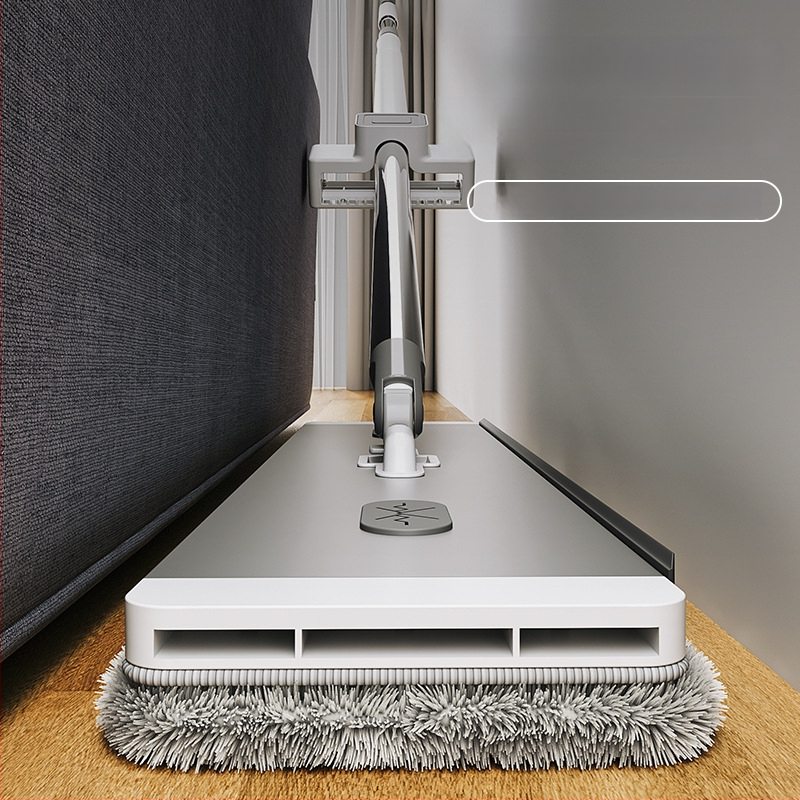 Ploché mop pre domáce použitie s ultrajemnou vlákninou, nerezová rukoväť, dvojité pohony, 90–100% dehydratácia