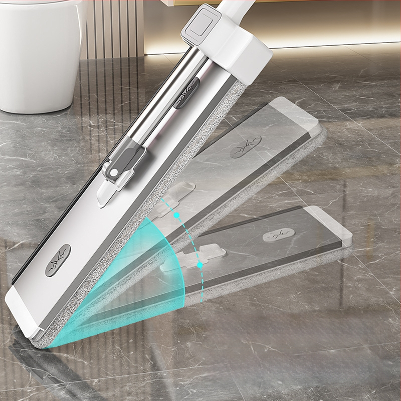 Ploché mop pre domáce použitie s ultrajemnou vlákninou, nerezová rukoväť, dvojité pohony, 90–100% dehydratácia