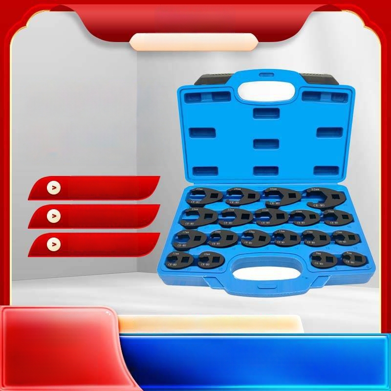 Luxu 19-dielny Crowfoot kľúč set Jumbo, 3/8 in a 1/2 in pohon, No.45 oceľ