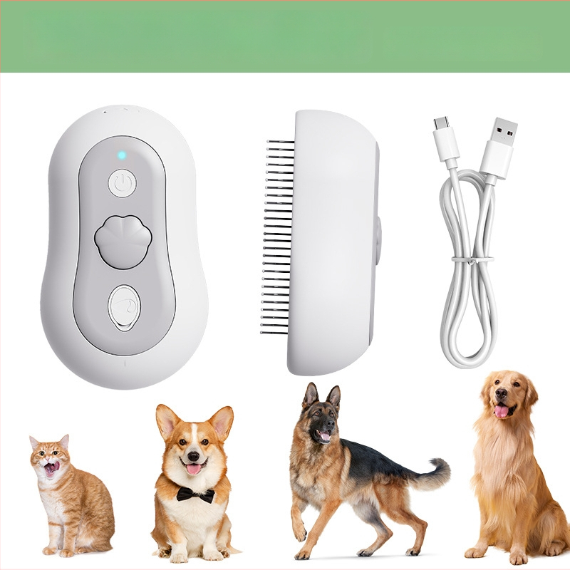 Kefa so sprejom pre mačky s masážou a čistením, jedným stlačením spreja, odstraňovanie chlpov, ABS materiál, neutrálna značka