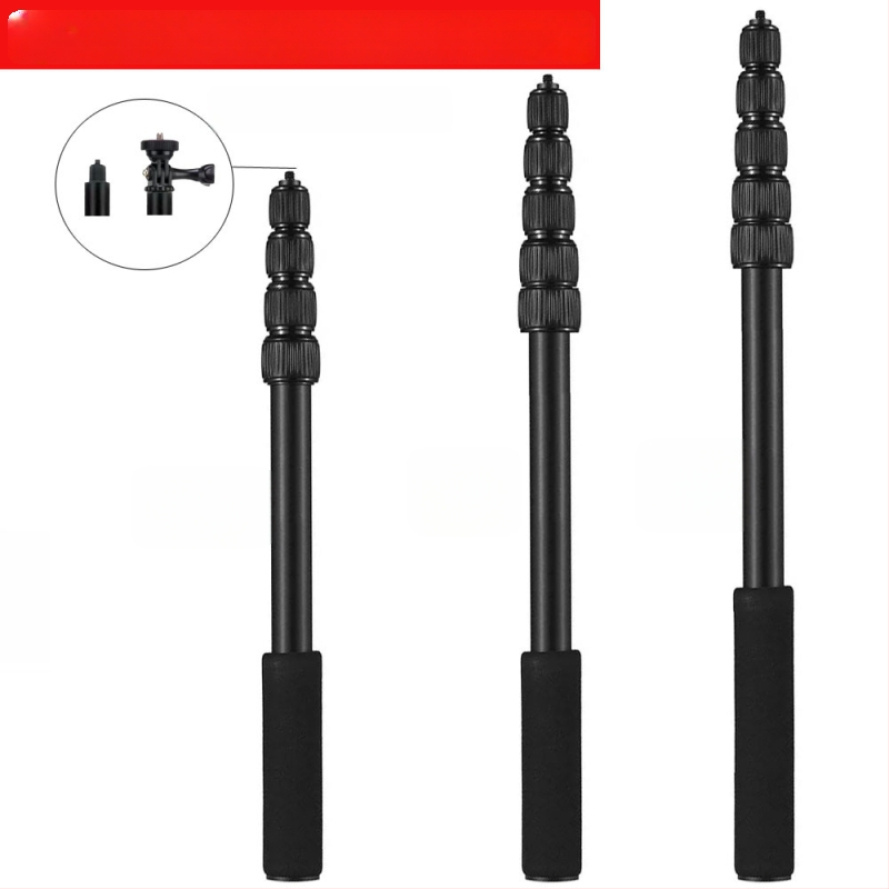 Teleskopinė lazda mikrofonui ir vaizdo įrašams – aliuminio lydinys, putų rankena, maksimali apkrova 2–5 kg, prailginimas iki 10 m