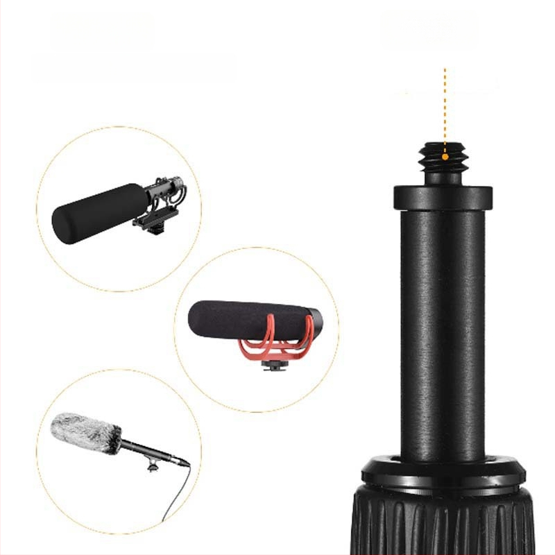 Teleskopinė lazda mikrofonui ir vaizdo įrašams – aliuminio lydinys, putų rankena, maksimali apkrova 2–5 kg, prailginimas iki 10 m