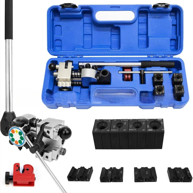 Nástroj na vyrezávanie a rozširovanie brzdových potrubí, 45° rozšírenie, vhodný pre jednovrstvé a dvojvrstvové potrubie, z ocele, pre opravy áut