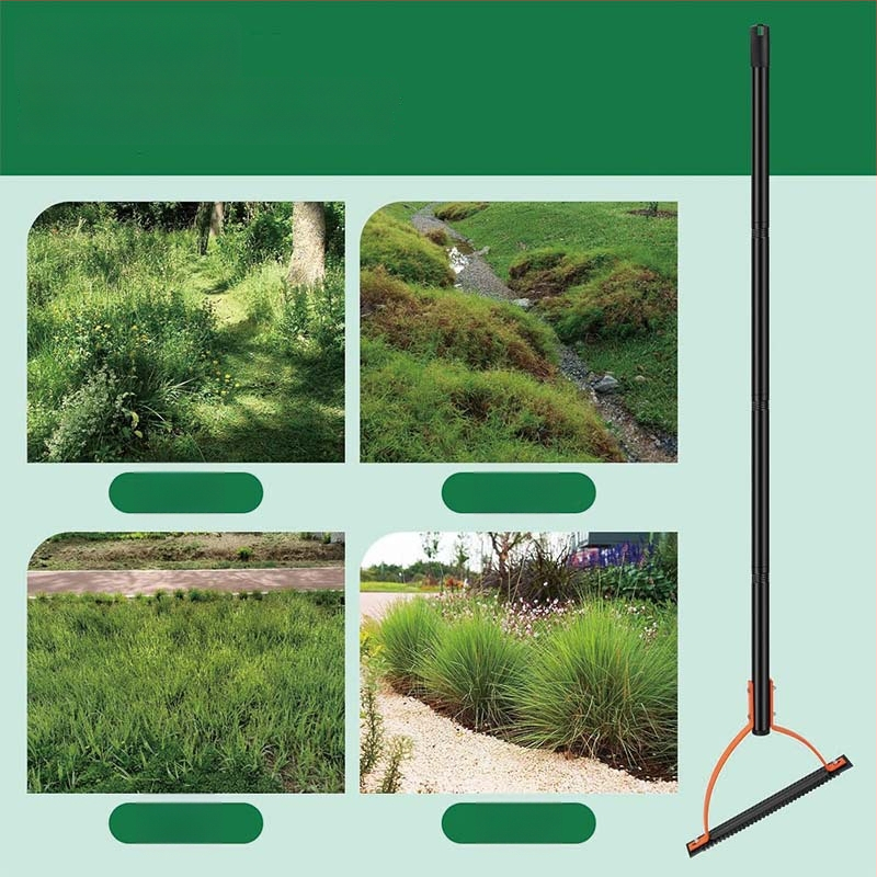 Isunpro Ručný kosič burín pre záhradu s drážkovanou dvojstrannou čepeľou