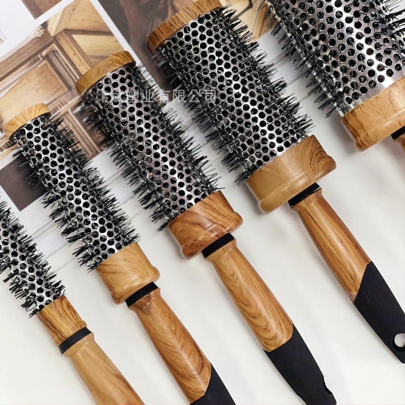 WEIBIN kulmovací hrebeň – cilindrický dizajn s dreveným vzorom, plastový, tepelne odolný