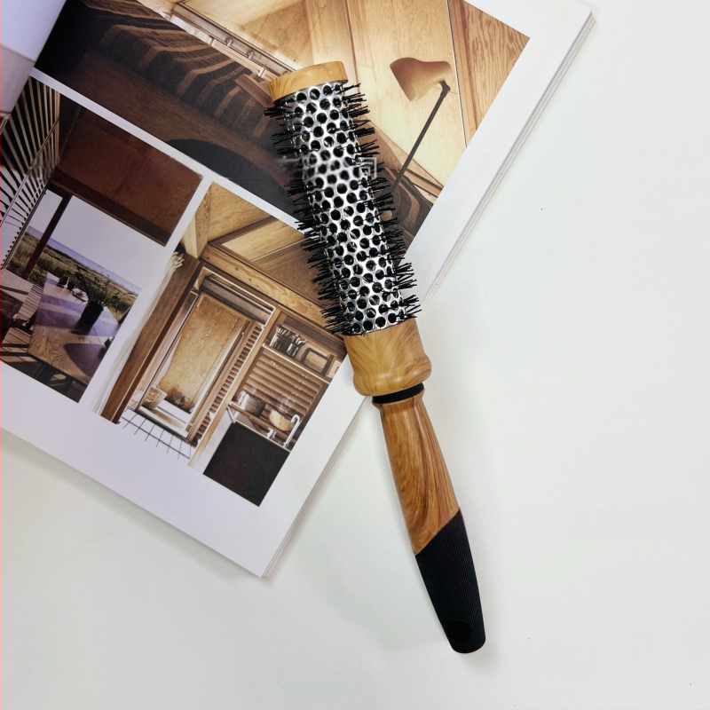 WEIBIN kulmovací hrebeň – cilindrický dizajn s dreveným vzorom, plastový, tepelne odolný