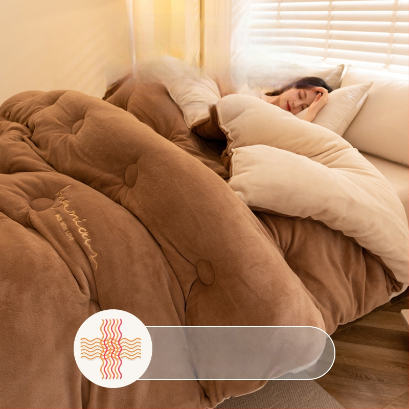 Dvojstranná hrubá sametová prikrývka, 2,5–3 kg, antibakteriálna výplň z vlákien, vhodná pre všetky ročné obdobia, šitá quiltou