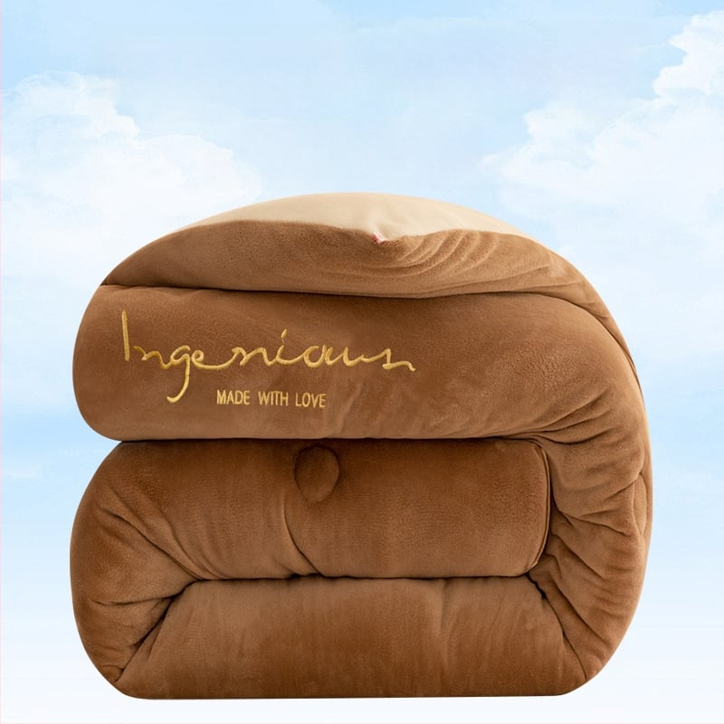 Dvojstranná hrubá sametová prikrývka, 2,5–3 kg, antibakteriálna výplň z vlákien, vhodná pre všetky ročné obdobia, šitá quiltou