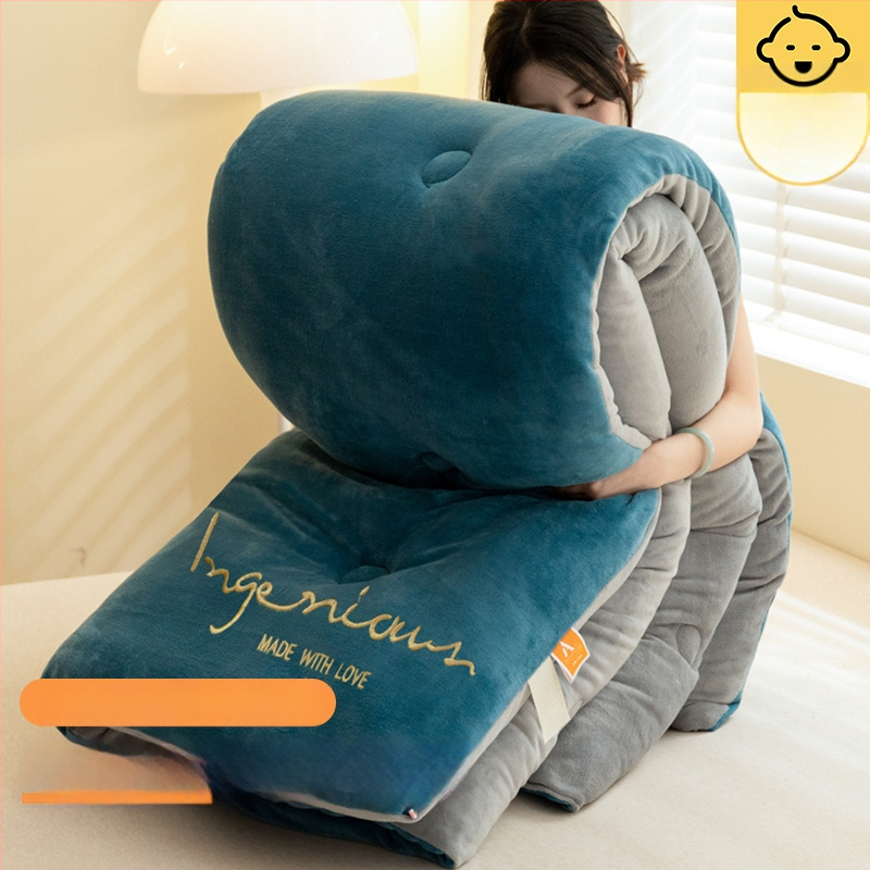 Dvojstranná hrubá sametová prikrývka, 2,5–3 kg, antibakteriálna výplň z vlákien, vhodná pre všetky ročné obdobia, šitá quiltou