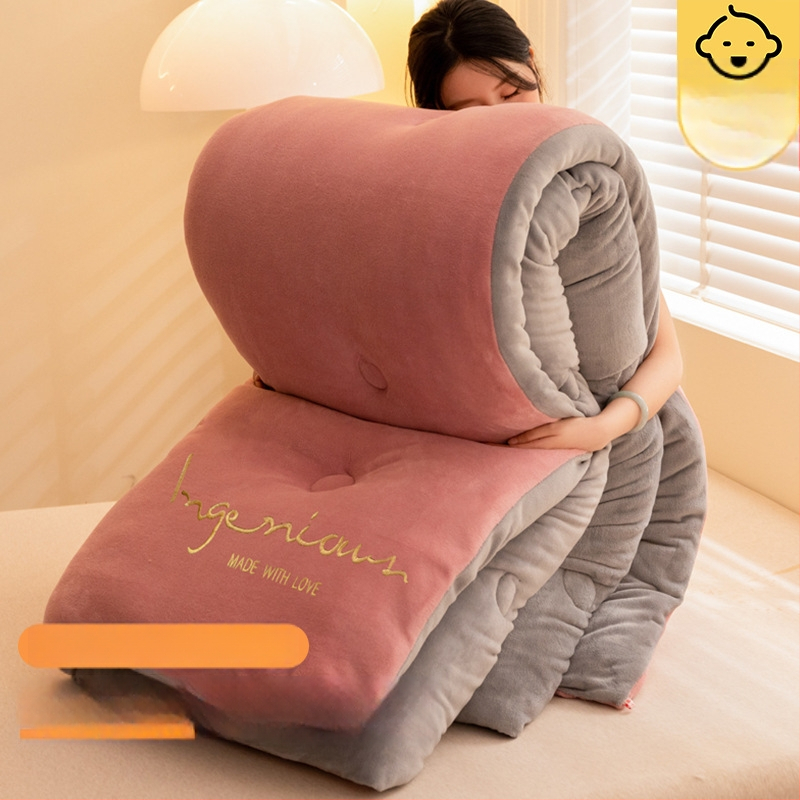 Dvojstranná hrubá sametová prikrývka, 2,5–3 kg, antibakteriálna výplň z vlákien, vhodná pre všetky ročné obdobia, šitá quiltou