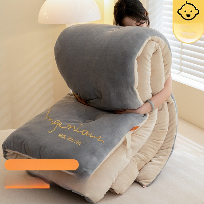 Dvojstranná hrubá sametová prikrývka, 2,5–3 kg, antibakteriálna výplň z vlákien, vhodná pre všetky ročné obdobia, šitá quiltou