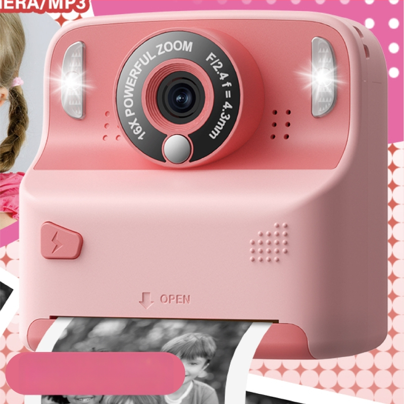 Detská Polaroid kamera X6D-Print, IPS HD displej, 48 MP senzor, TF karta, výdrž batérie 5–7 hodín
