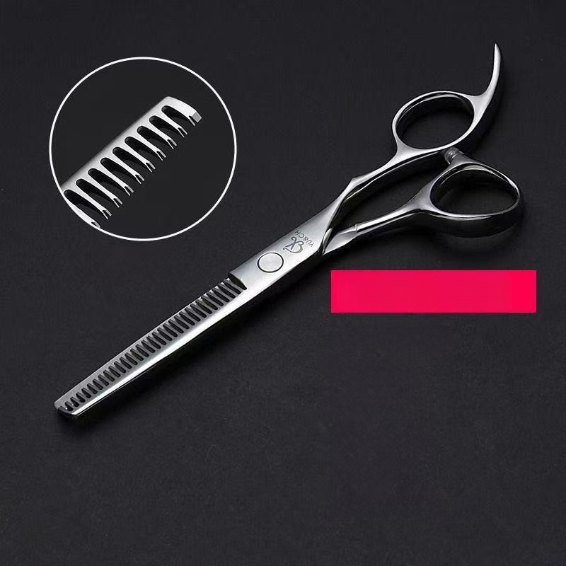 440C profesionálne nožnice na vlasy, čepeľ tvaru listu vrby, texturujúce nožnice