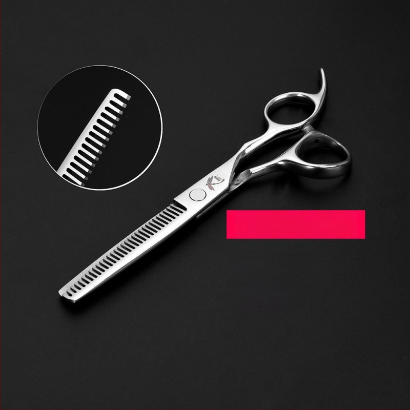 440C profesionálne nožnice na vlasy, čepeľ tvaru listu vrby, texturujúce nožnice